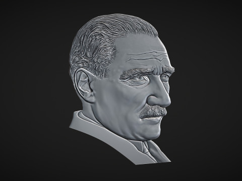 Gazi Mustafa Kemal Ataturk Bas Relief 3D Принт Модель