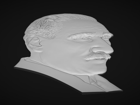 Gazi Mustafa Kemal Ataturk Bas Relief 3D Принт Модель
