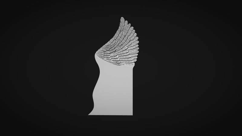 Angel wing headstone Modello di stampa 3D .c4d .max .obj .3ds .fbx .stl .blend 