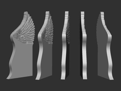 Angel wing headstone Modello di stampa 3D