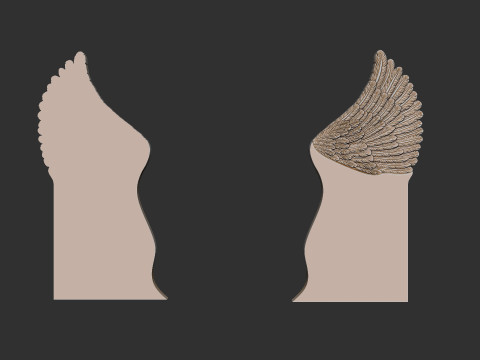 Angel wing headstone Modello di stampa 3D