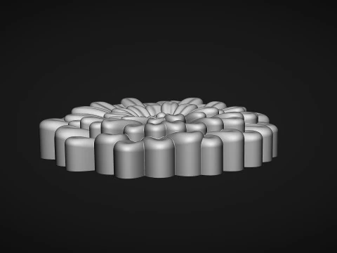 Zinnia Flower Bas Relief 3D Print Model