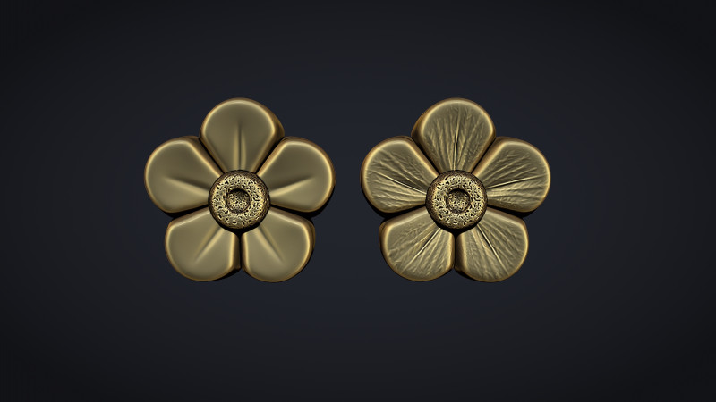 Buttercup Flower bas relief 3Dプリントモデル .c4d .max .obj .3ds .fbx .stl .blend 