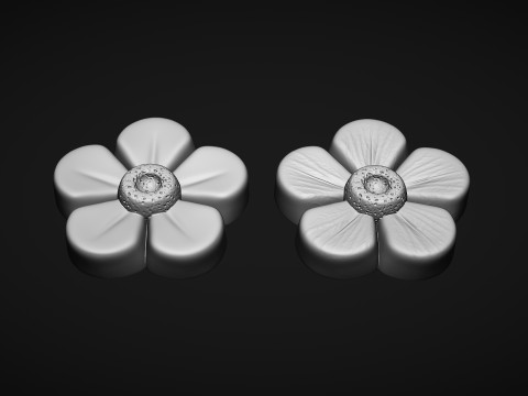Buttercup Flower bas relief 3Dプリントモデル