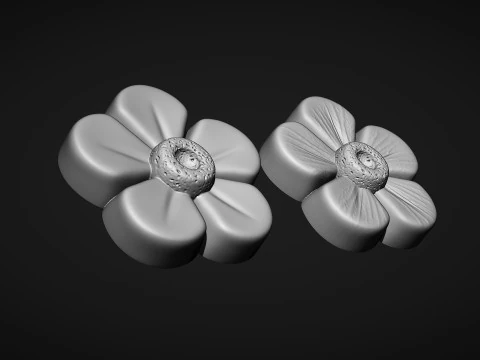 Buttercup Flower bas relief 3D Print Model