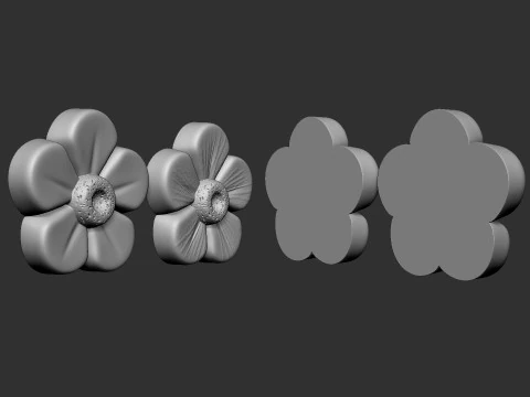 Buttercup Flower bas relief 3D Print Model