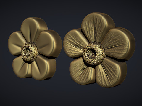 Buttercup Flower bas relief 3Dプリントモデル