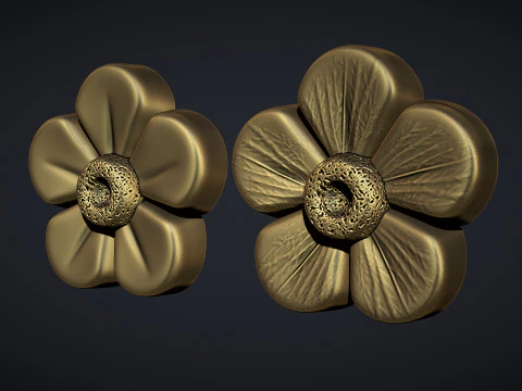 Buttercup Flower bas relief 3D Print Model