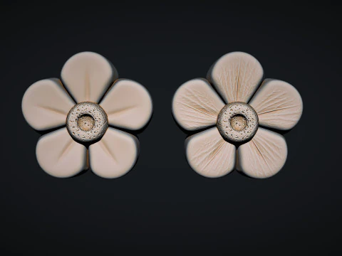 Buttercup Flower bas relief 3D Print Model