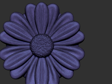 Feverfew Flower Bas Relief 3D Принт Модель