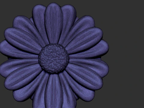 Feverfew Flower Bas Relief 3D Print Model
