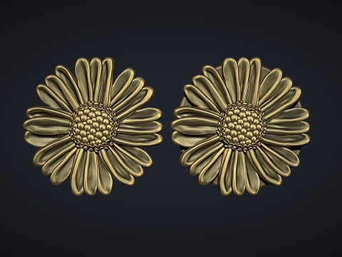 Cosmos Flower bas relief 3D Print Model