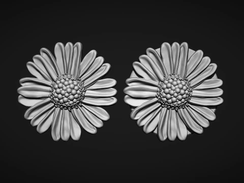 Cosmos Flower bas relief 3D Print Model