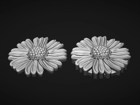 Cosmos Flower bas relief 3D Print Model