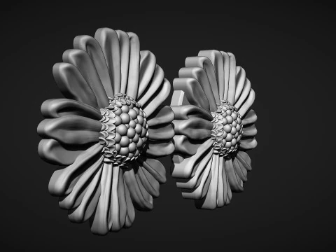 Cosmos Flower bas relief 3D Print Model