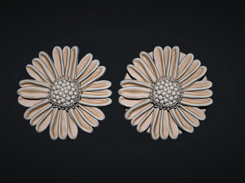 Cosmos Flower bas relief 3D Print Model