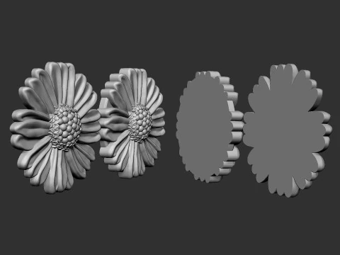 Cosmos Flower bas relief 3D Print Model