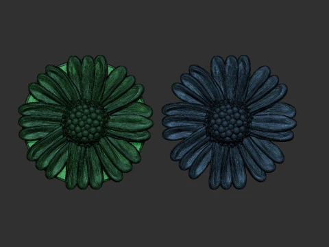 Cosmos Flower bas relief 3D Print Model