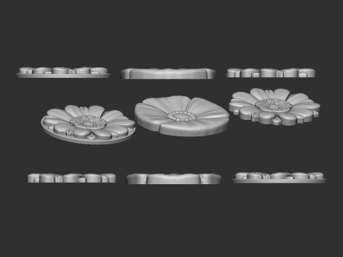 Poppy Flower Bas Relief Model do druku 3D