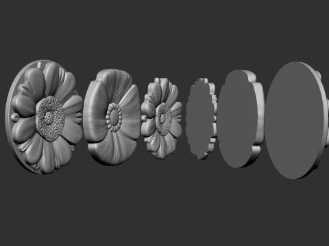 Poppy Flower Bas Relief 3D Print Model