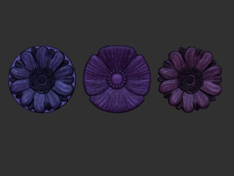 Poppy Flower Bas Relief Model do druku 3D