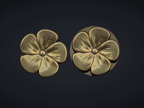 White Plumeria Flower Bas Relief 3D प्रिंट मॉडल
