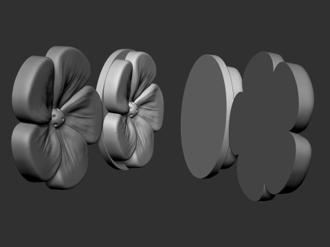 White Plumeria Flower Bas Relief 3D प्रिंट मॉडल