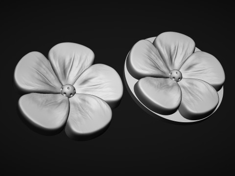 White Plumeria Flower Bas Relief 3D प्रिंट मॉडल