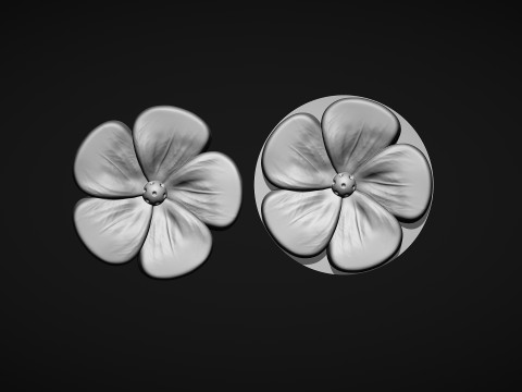 White Plumeria Flower Bas Relief 3D प्रिंट मॉडल