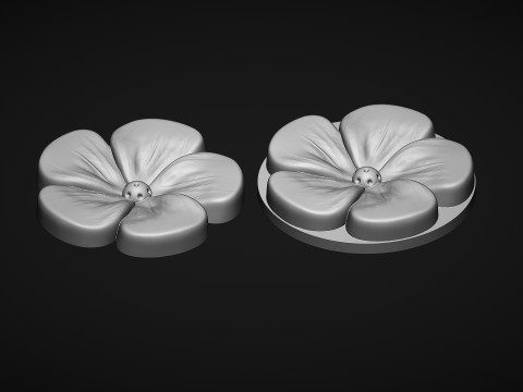 White Plumeria Flower Bas Relief 3D प्रिंट मॉडल