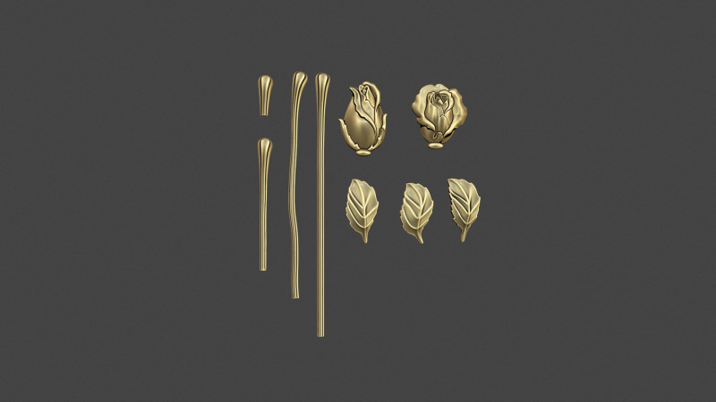 Roses bas relief 3D print model 3Dプリントモデル .c4d .max .obj .3ds .fbx .stl .blend 