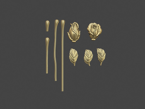 Roses bas relief 3D print model 3D प्रिंट मॉडल