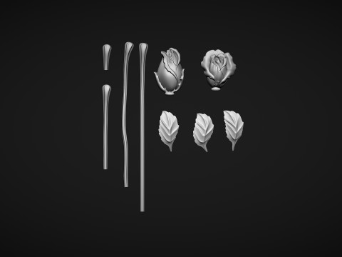Roses bas relief 3D print model 3Dプリントモデル
