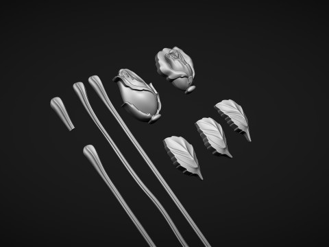 Roses bas relief 3D print model 3Dプリントモデル