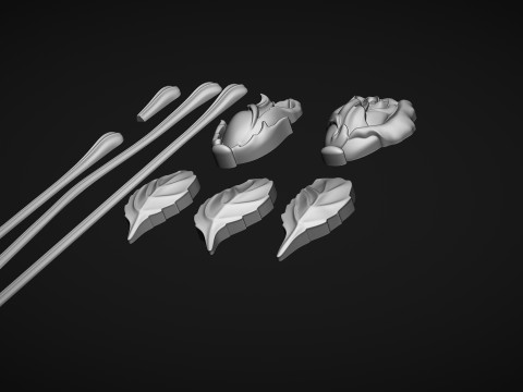 Roses bas relief 3D print model 3Dプリントモデル
