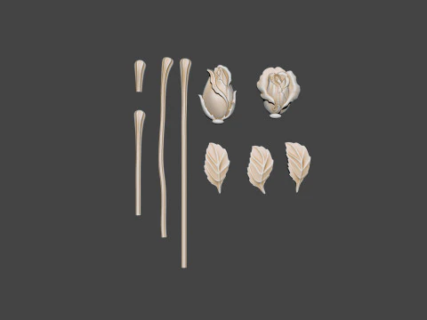 Roses bas relief 3D print model 3D Print Model