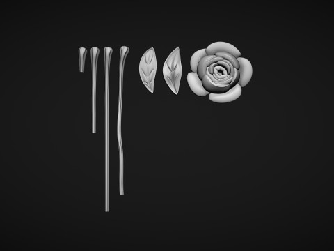 Rose Flower Bas Relief 3D 프린트 모델