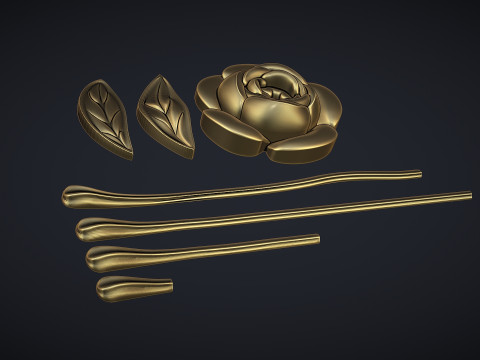 Rose Flower Bas Relief 3D 프린트 모델