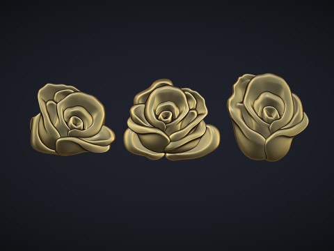 Roses Flower Bas Relief 3D प्रिंट मॉडल