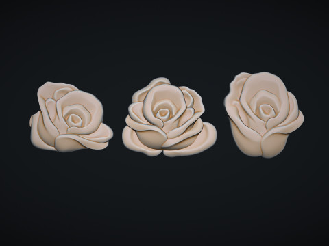 Roses Flower Bas Relief 3D Принт Модель