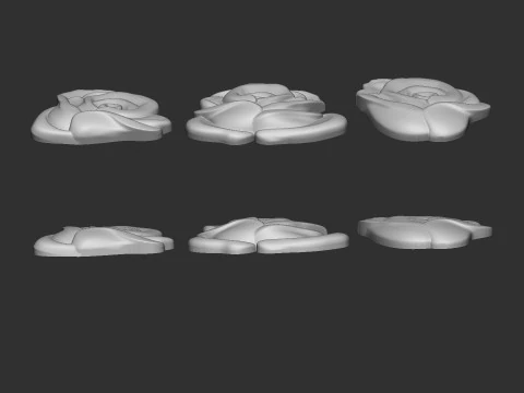 Roses Flower Bas Relief 3D Print Model