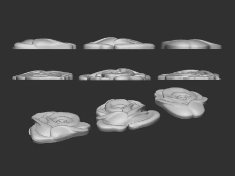 Roses Flower Bas Relief 3D Print Model