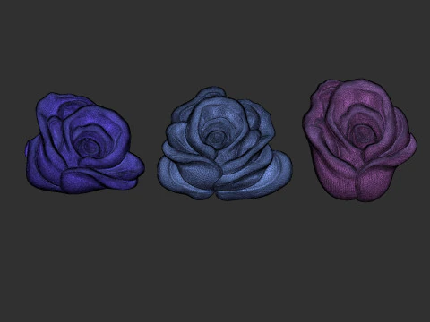 Roses Flower Bas Relief 3D Print Model
