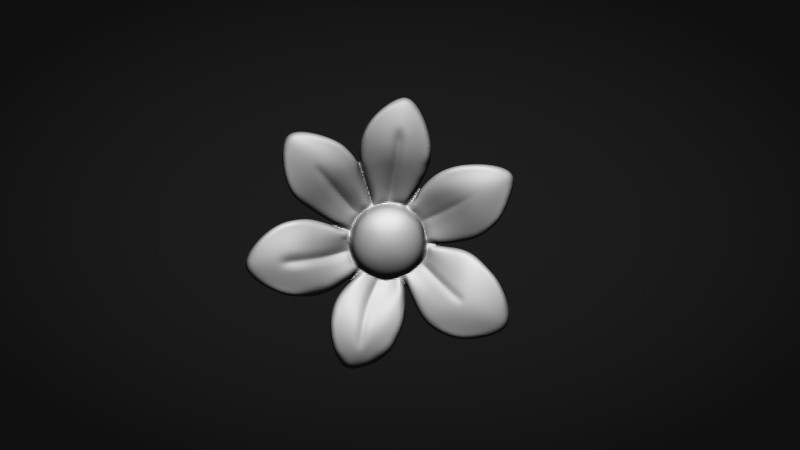 Retro Flower Bas relief 3Dプリントモデル .c4d .max .obj .3ds .fbx .stl .blend 