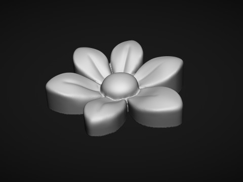 Retro Flower Bas relief 3Dプリントモデル