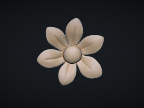 Retro Flower Bas relief 3Dプリントモデル