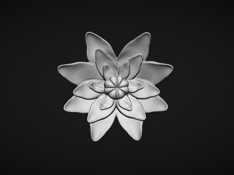 Lotus Flower Bas Relief 3D 打印模型