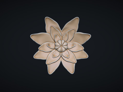 Lotus Flower Bas Relief 3D 打印模型