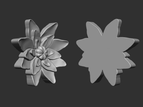 Lotus Flower Bas Relief 3D 打印模型