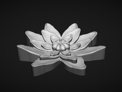 Lotus Flower Bas Relief 3D 打印模型